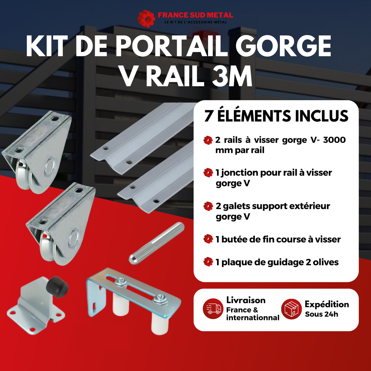 KIT DE PORTAIL 6 METRES GORGE V TRIANGULAIRE