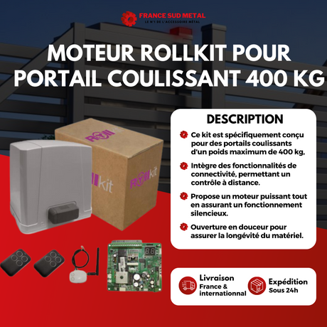 MOTEUR ROLLKIT POUR PORTAIL COULISSANT 