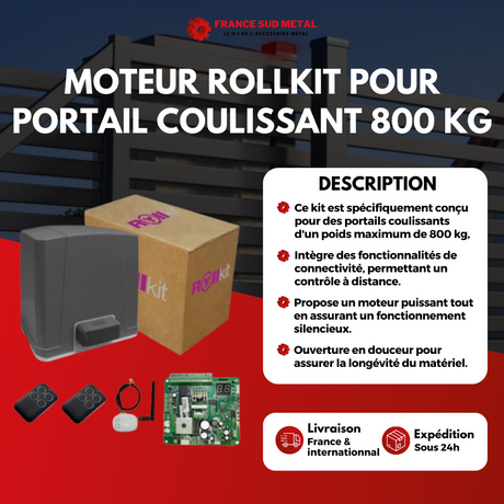 MOTEUR ROLLKIT POUR PORTAIL COULISSANT JUSQU'À 800 KG