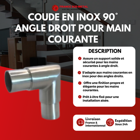 Coude en inox pour main courante