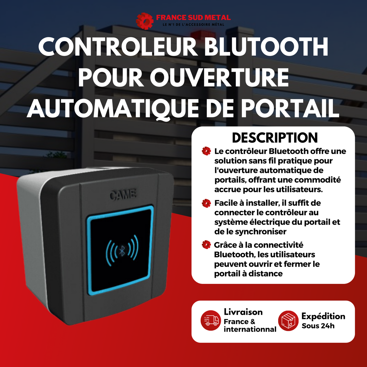 CONTROLEUR BLUETOOTH POUR OUVERTURE AUTOMATIQUE DE PORTAIL - 2