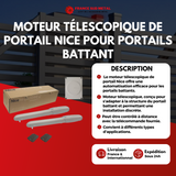 MOTEUR TÉLESCOPIQUE DE PORTAIL NICE POUR PORTAILS BATTANT 