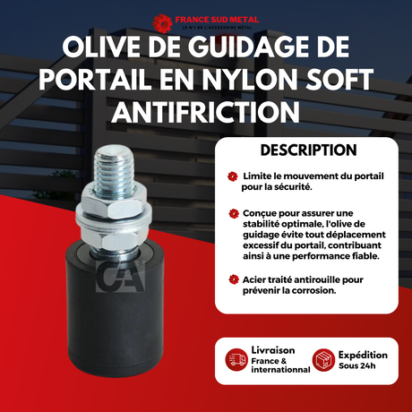 OLIVE DE GUIDAGE DE PORTAIL EN NYLON SOFT ANTIFRICTION -2