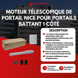 MOTEUR TÉLESCOPIQUE DE PORTAIL NICE POUR PORTAILS BATTANT 1 CÔTÉ MAX 3.5M/200KG -2