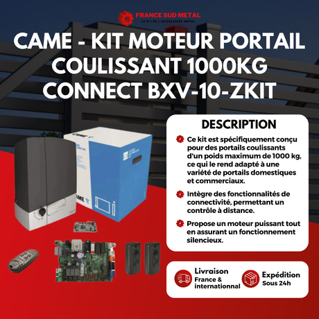 CAME - Kit Moteur portail coulissant 1000KG Connect BXV-10-ZKIT -2