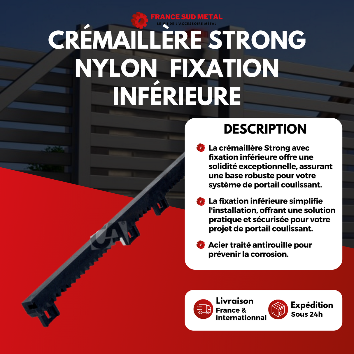 CRÉMAILLÈRE STRONG NYLON FIXATION INFÉRIEURE -2