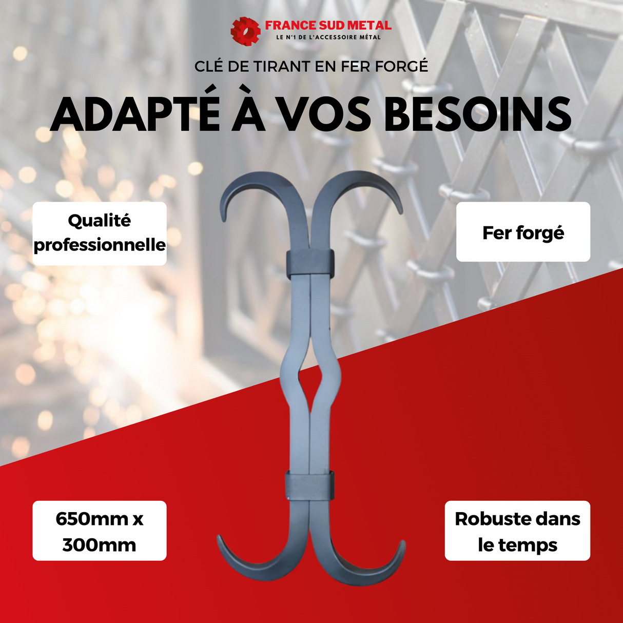 Clé de tirant ou croix de chainage  - design et HAUTE RESISTANCE