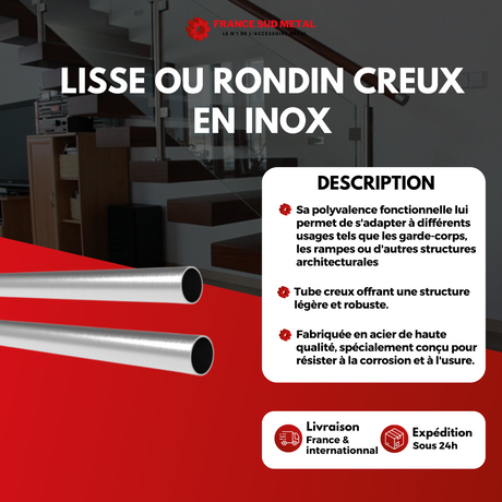 Lisse ou rondin plein en inox