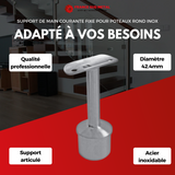 Support de main courante fixe pour poteaux rond inox -3