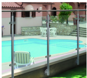 Poteau inox vierge fixation latérale